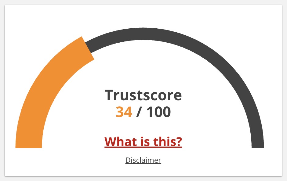 ScamAdviser score